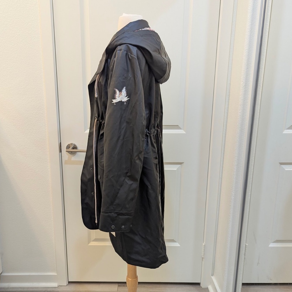 NWOT - ODD MOLLY Black A-Line Raincoat Slicker Jacket Hood - Size 2 / Medium - Picture 7 of 16